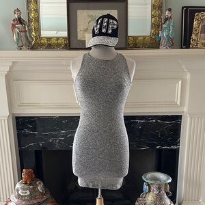Mind Code Heather Gray Fully Lined Mini Dress